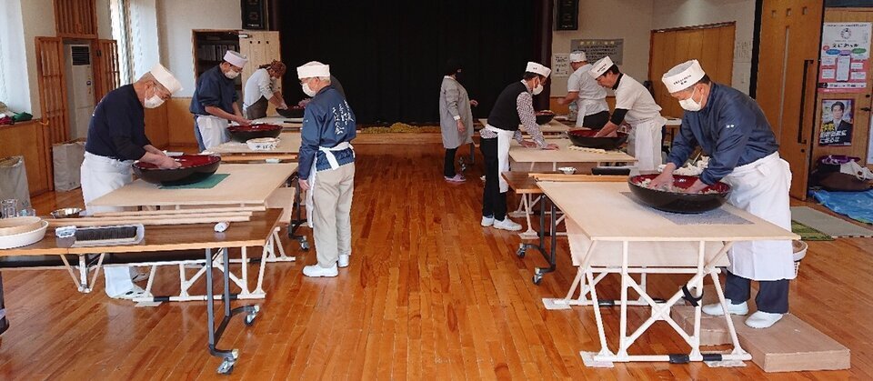 恵庭手打ちそばの会 4月の活動(いくみ会館にて)