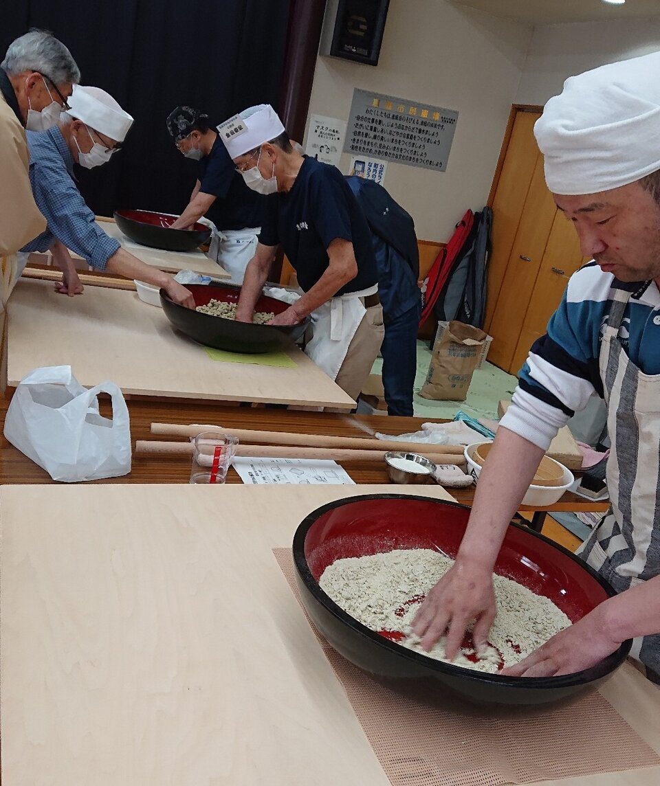 恵庭手打ちそばの会　5月の活動（いくみ会館にて）